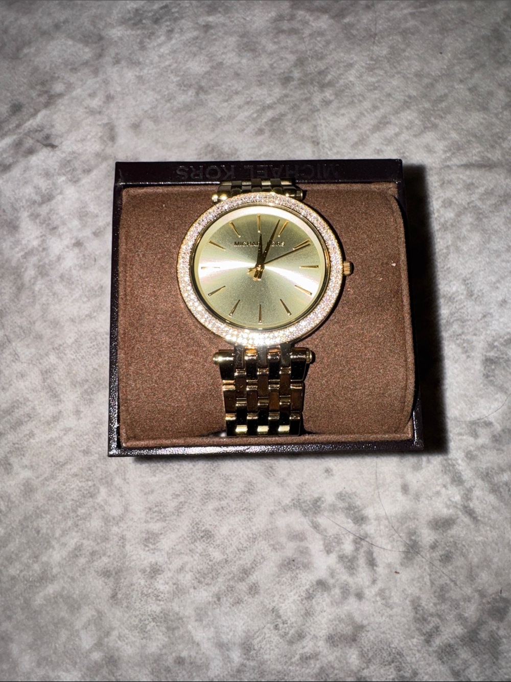 Michael Kors Gold Crystal-Trim Women's Bracelet Watch
